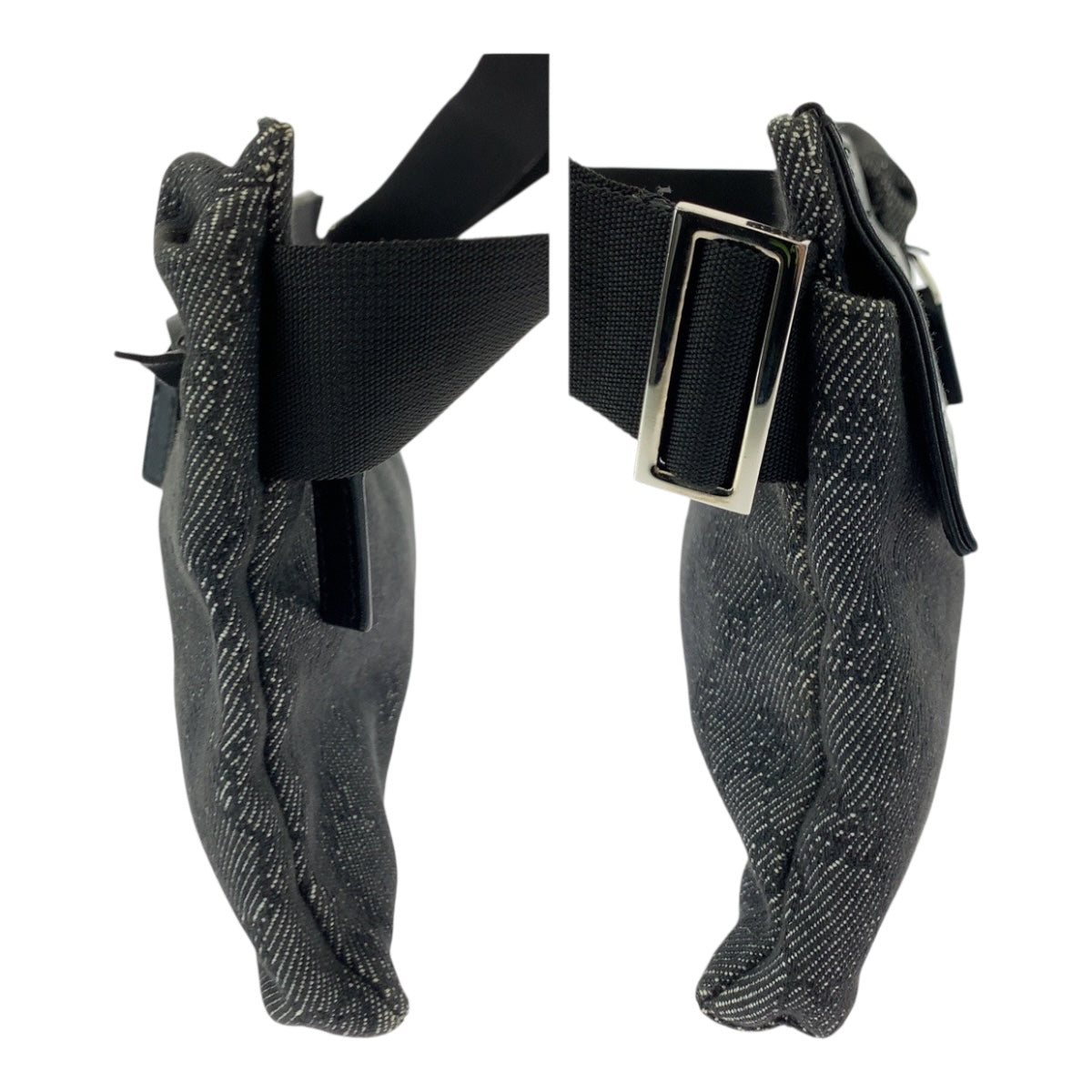 20462
GUCCI グッチ ブラック 黒 シルバー金具 GGキャンバス 23566 ウエストバッグ バムバッグ レディース ABP35