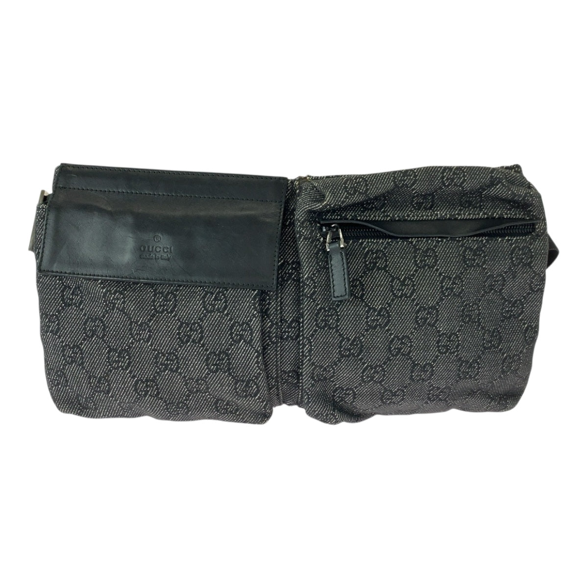 20462
GUCCI グッチ ブラック 黒 シルバー金具 GGキャンバス 23566 ウエストバッグ バムバッグ レディース ABP35