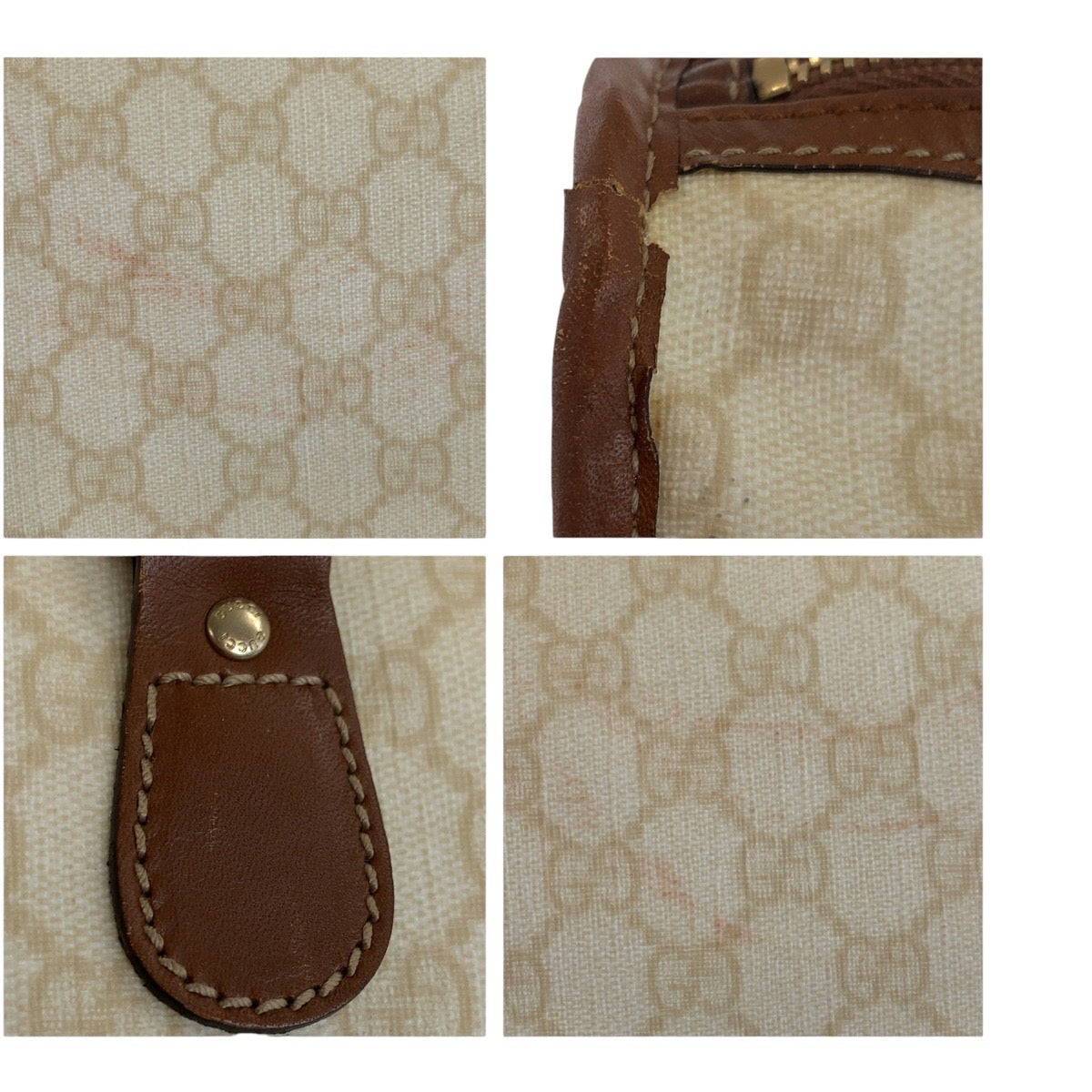 20463
GUCCI グッチ GGプラス ブラウン アイボリー ゴールド金具 PVC / レザー 189899 ビジネスバッグ ブリーフケース メンズ AB25