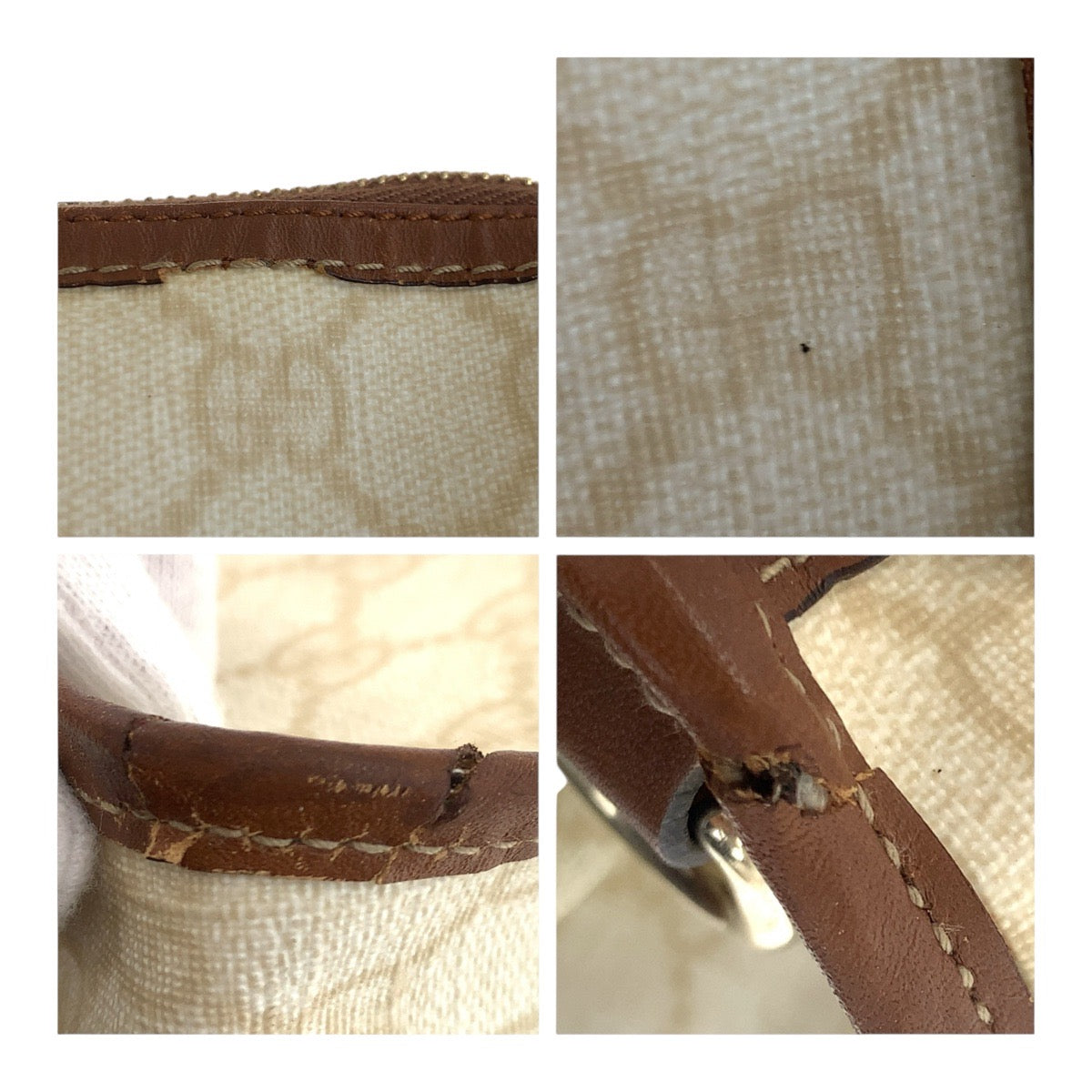 20463
GUCCI グッチ GGプラス ブラウン アイボリー ゴールド金具 PVC / レザー 189899 ビジネスバッグ ブリーフケース メンズ AB25
