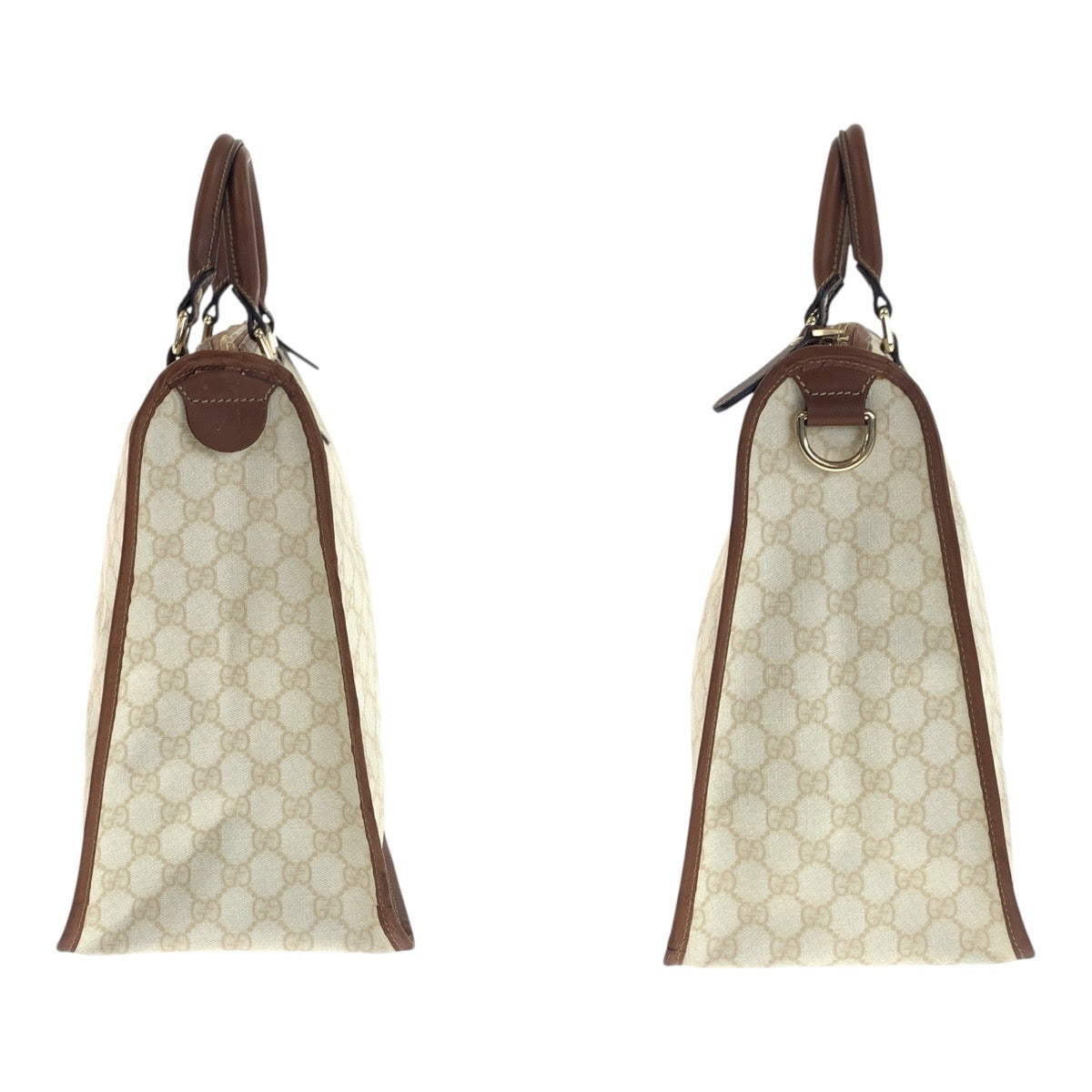 20463
GUCCI グッチ GGプラス ブラウン アイボリー ゴールド金具 PVC / レザー 189899 ビジネスバッグ ブリーフケース メンズ AB25