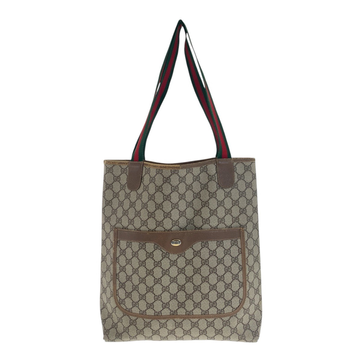 20464
GUCCI Old Gucci Sherry Line Beige Gold Hardware GG Plus / Leather 39.02.003 Tote Bag Shoulder Bag Ladies B14