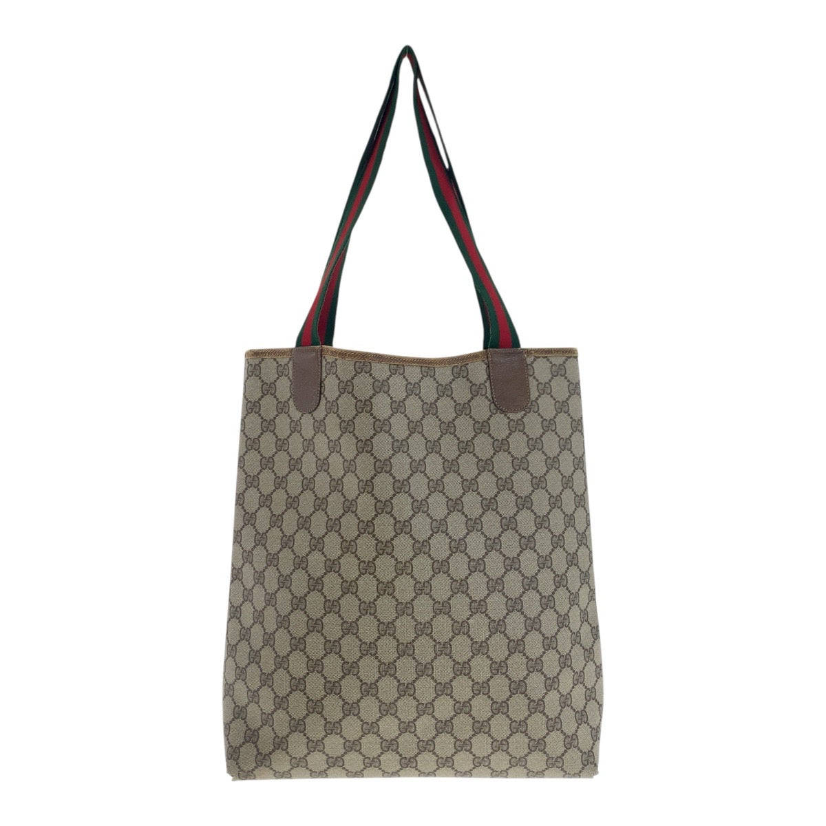 20464
GUCCI Old Gucci Sherry Line Beige Gold Hardware GG Plus / Leather 39.02.003 Tote Bag Shoulder Bag Ladies B14