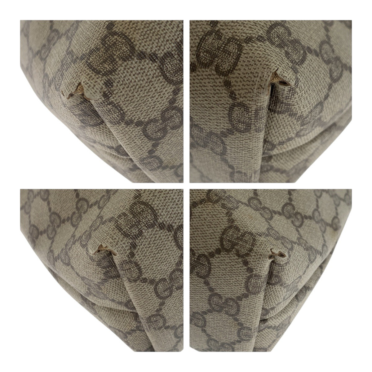 20464
GUCCI Old Gucci Sherry Line Beige Gold Hardware GG Plus / Leather 39.02.003 Tote Bag Shoulder Bag Ladies B14