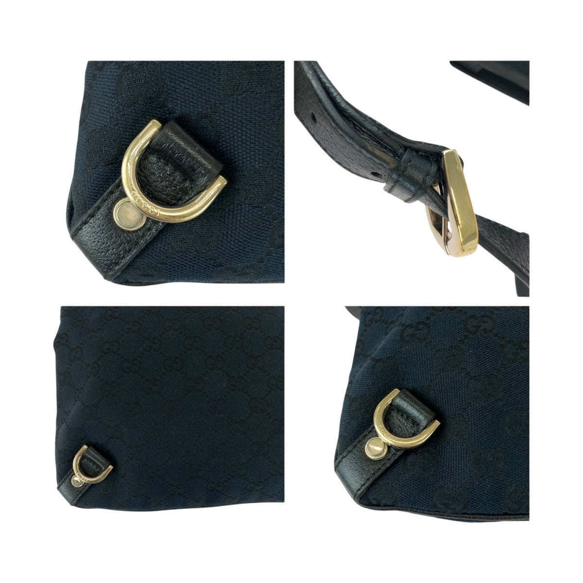 20466
GUCCI グッチ アビー ブラック 黒 ゴールド金具 GGキャンバス 131326 ショルダーバッグ レディース A42