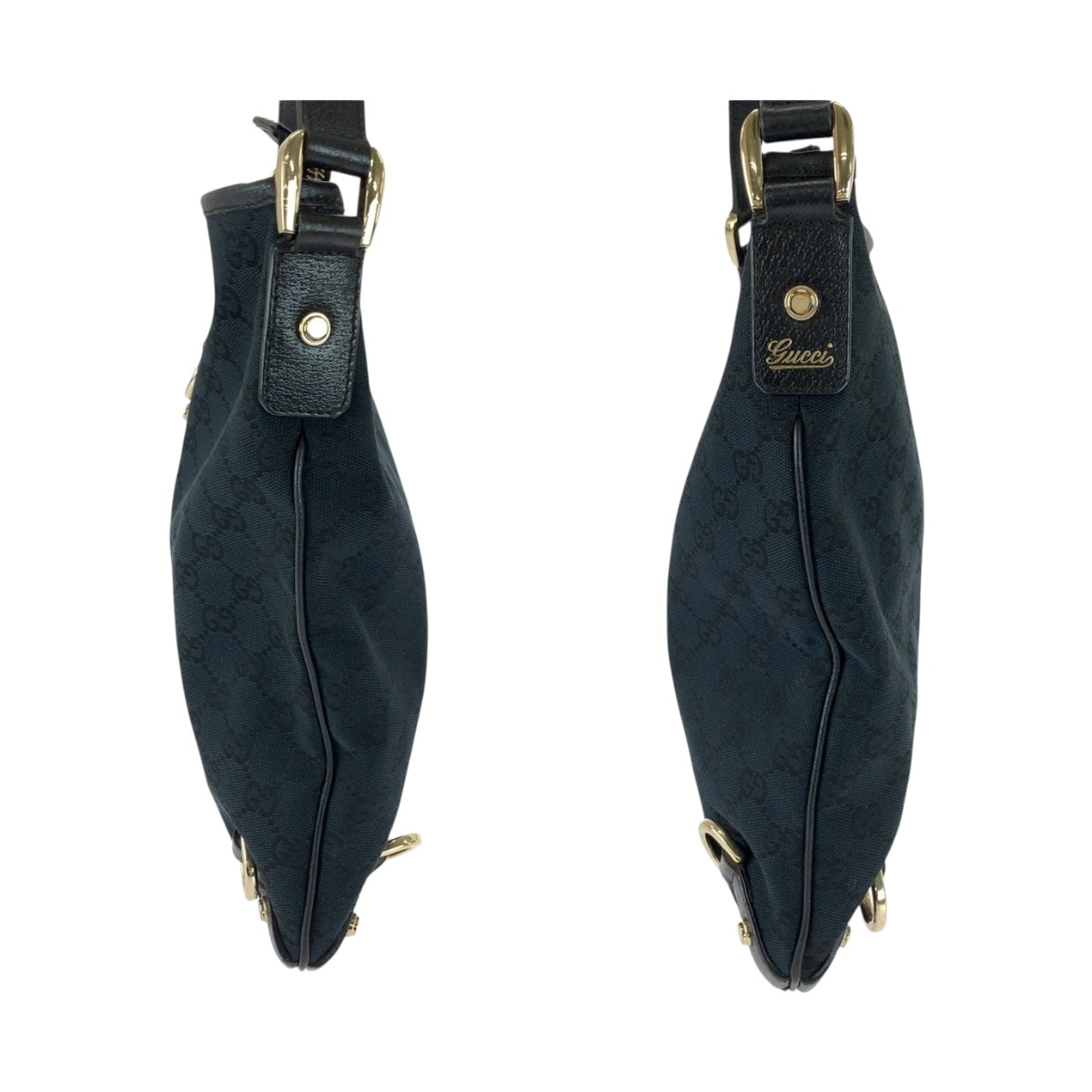 20466
GUCCI グッチ アビー ブラック 黒 ゴールド金具 GGキャンバス 131326 ショルダーバッグ レディース A42