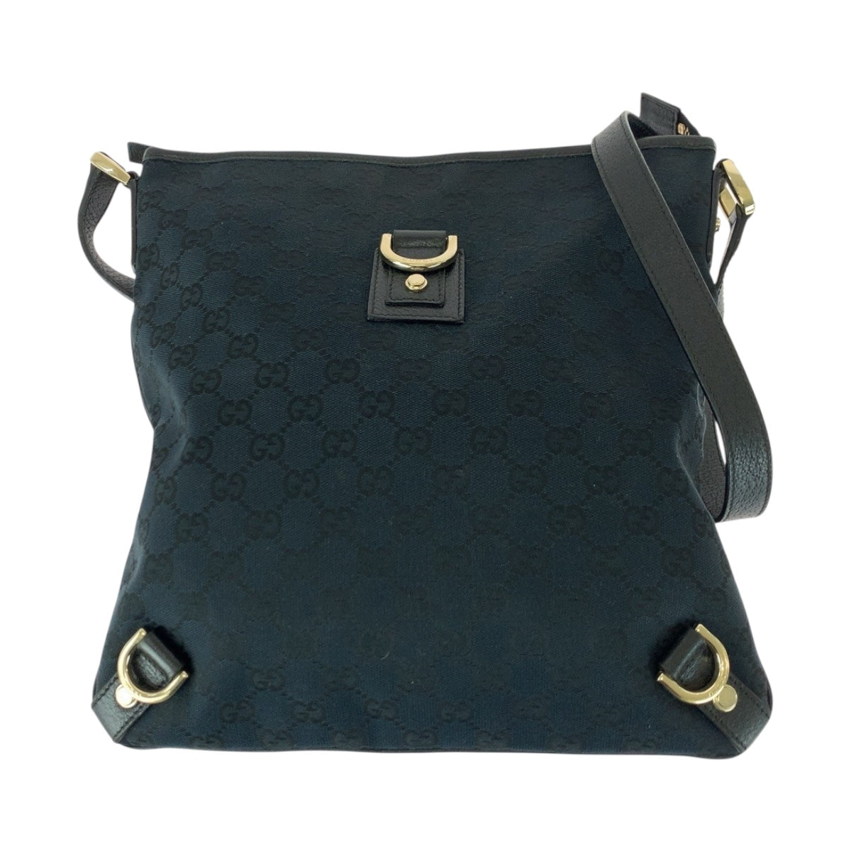 20466
GUCCI グッチ アビー ブラック 黒 ゴールド金具 GGキャンバス 131326 ショルダーバッグ レディース A42