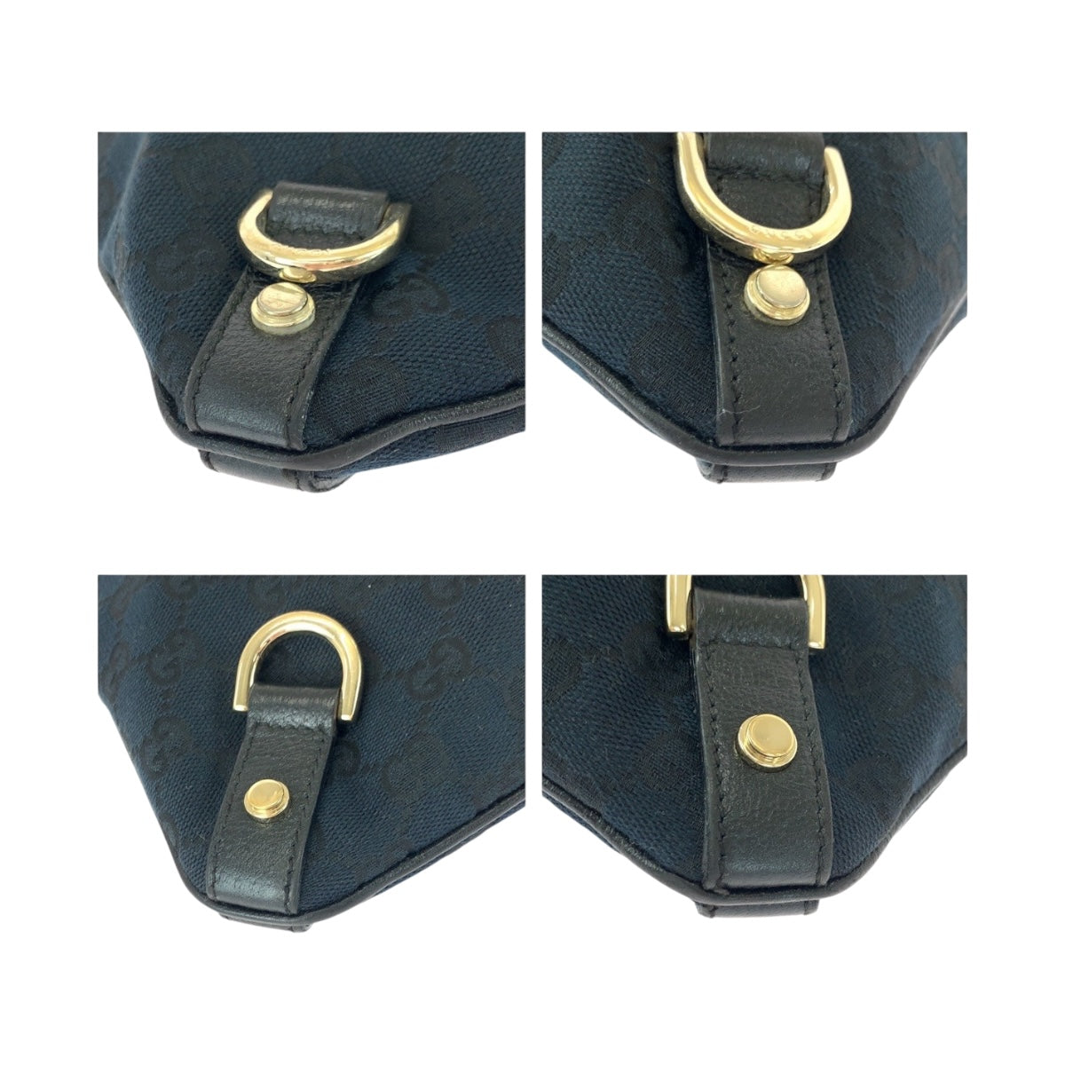 20466
GUCCI グッチ アビー ブラック 黒 ゴールド金具 GGキャンバス 131326 ショルダーバッグ レディース A42