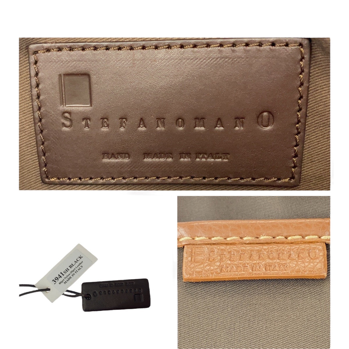 20467
STEFANOMANO Brown Silver Hardware Nylon Business Briefcase Men's A6