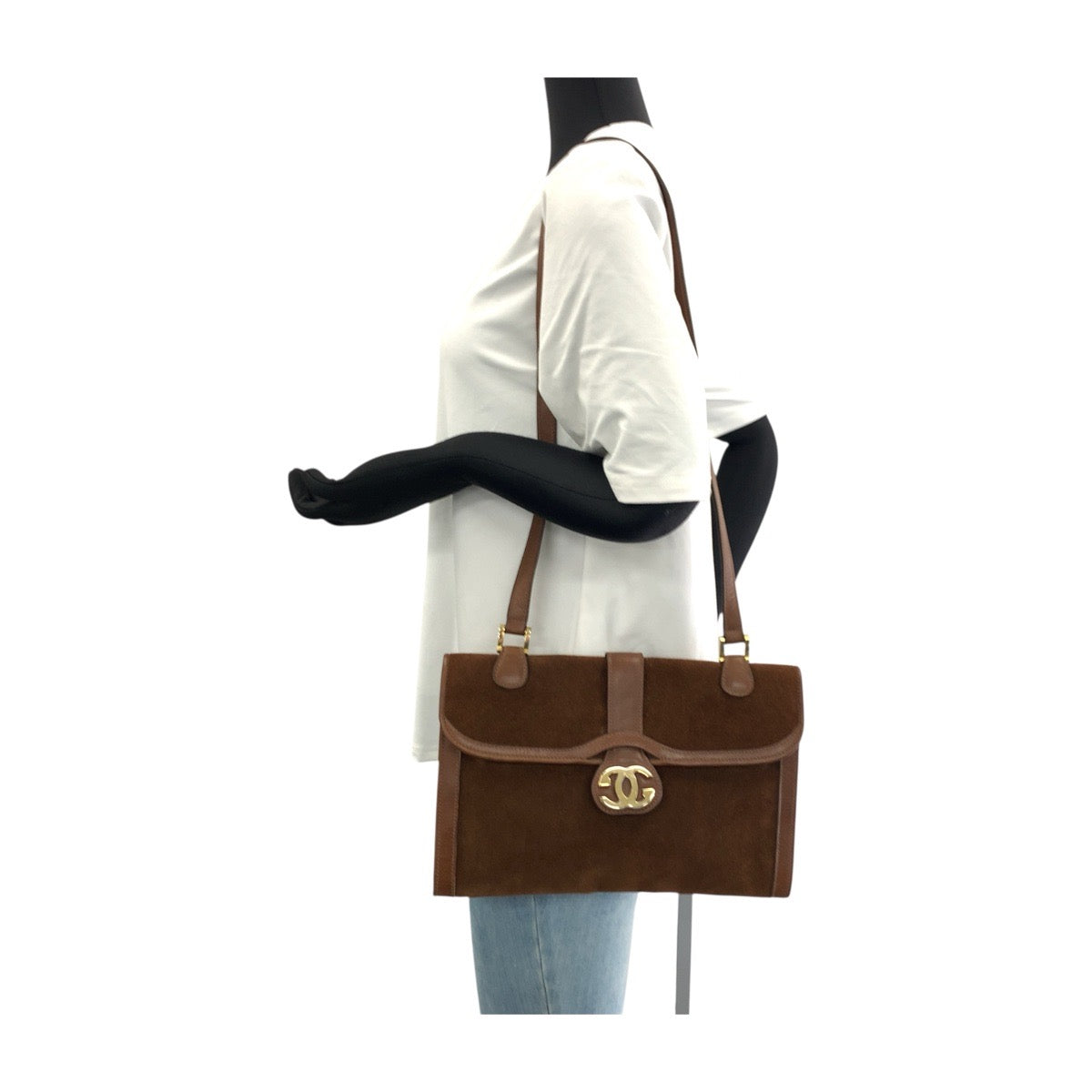 20468
GUCCI グッチ ヴィンテージ オールドグッチ ブラウン ゴールド金具 スウェード ショルダーバッグ ポシェット レディース AB35