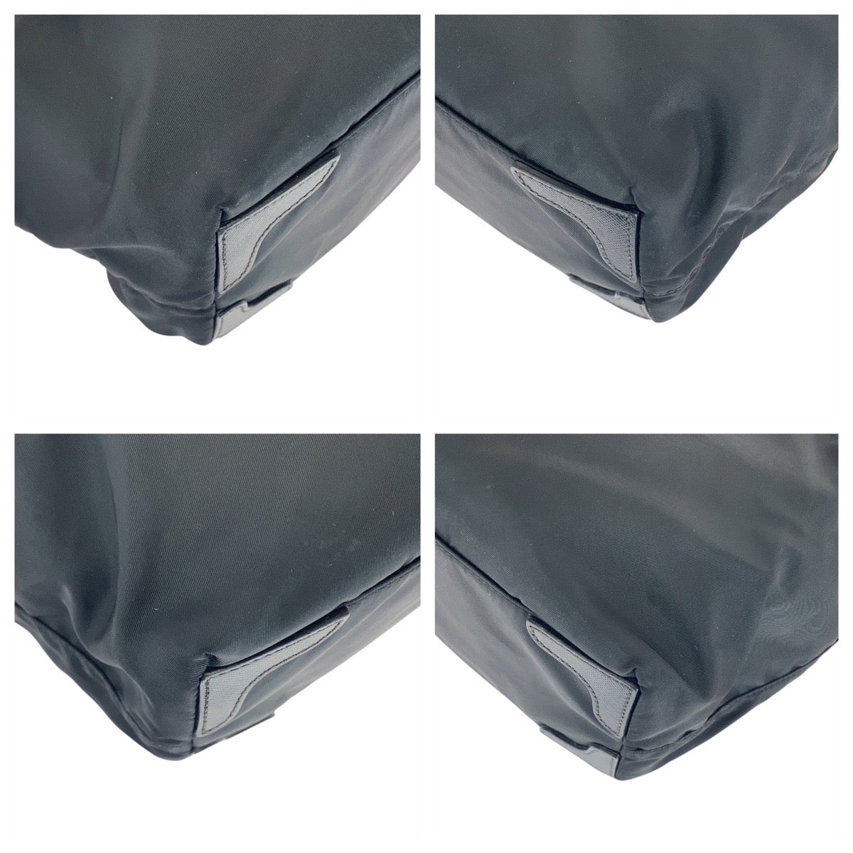 20471
PRADA プラダ テスート　サフィアーノ 三角ロゴプレート ブラック 黒 シルバー金具 ナイロン / レザー トートバッグ ショルダーバッグ レディース ABP36