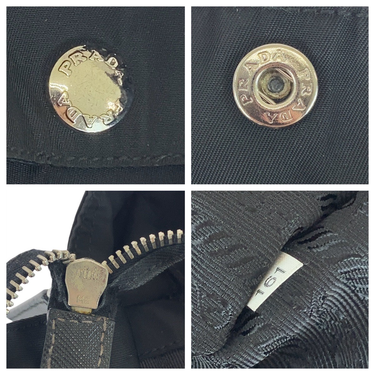 20471
PRADA プラダ テスート　サフィアーノ 三角ロゴプレート ブラック 黒 シルバー金具 ナイロン / レザー トートバッグ ショルダーバッグ レディース ABP36