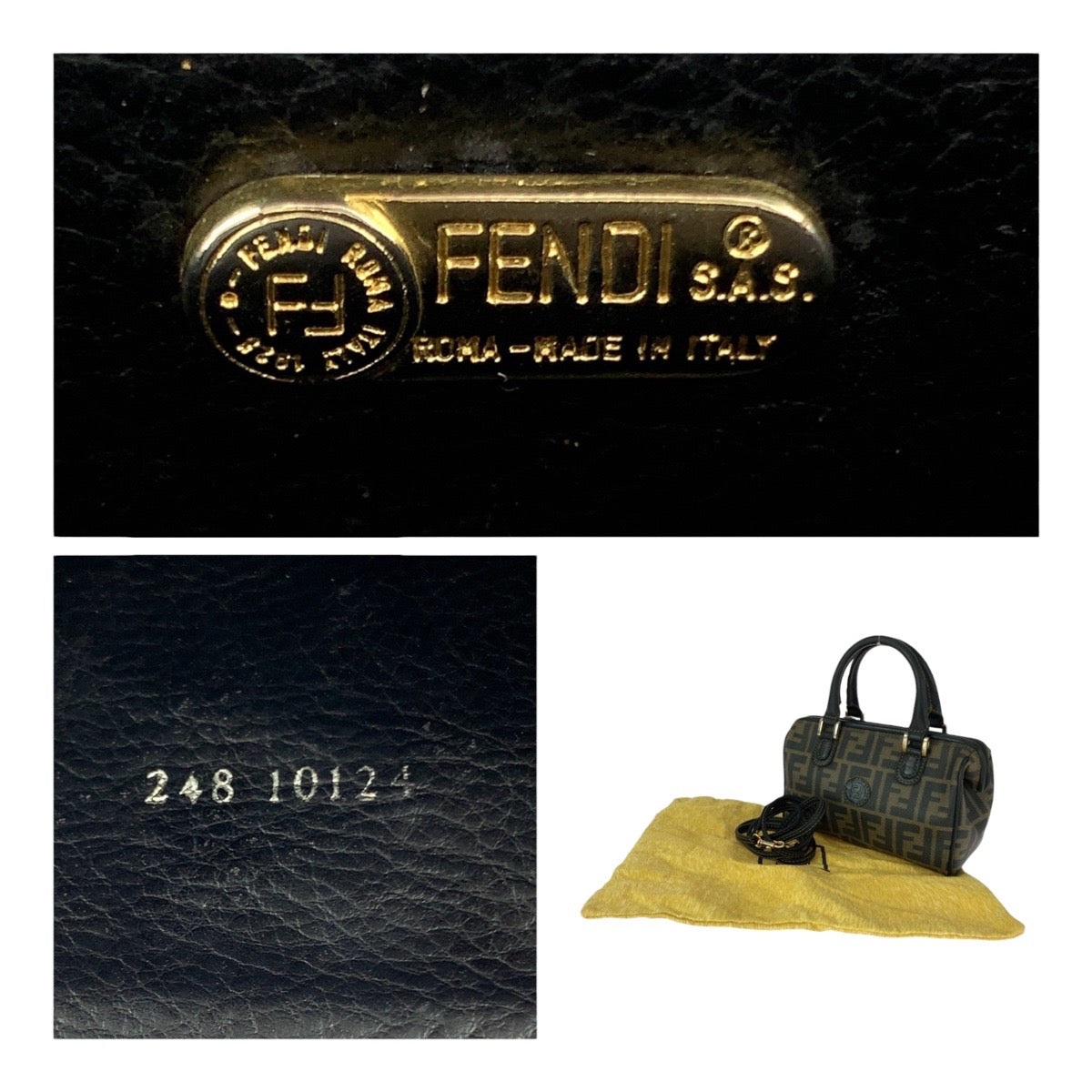 20472
FENDI Vintage Zucca Pattern Brown Gold Hardware PVC Shoulder Bag Handbag 2-Way Women's ABP50