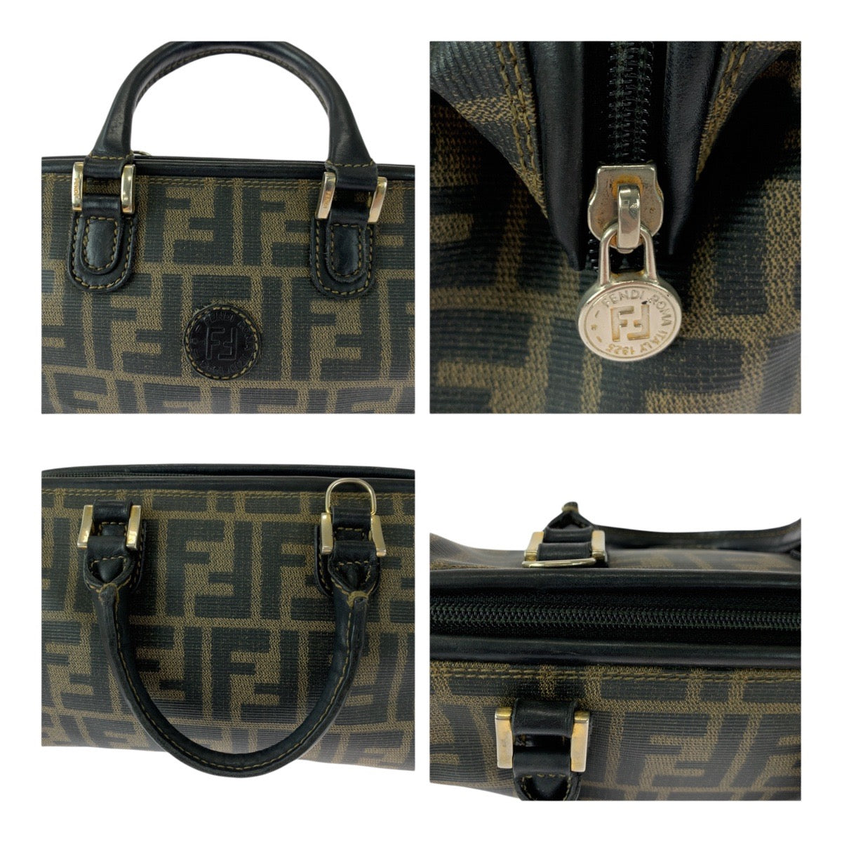 20472
FENDI Vintage Zucca Pattern Brown Gold Hardware PVC Shoulder Bag Handbag 2-Way Women's ABP50
