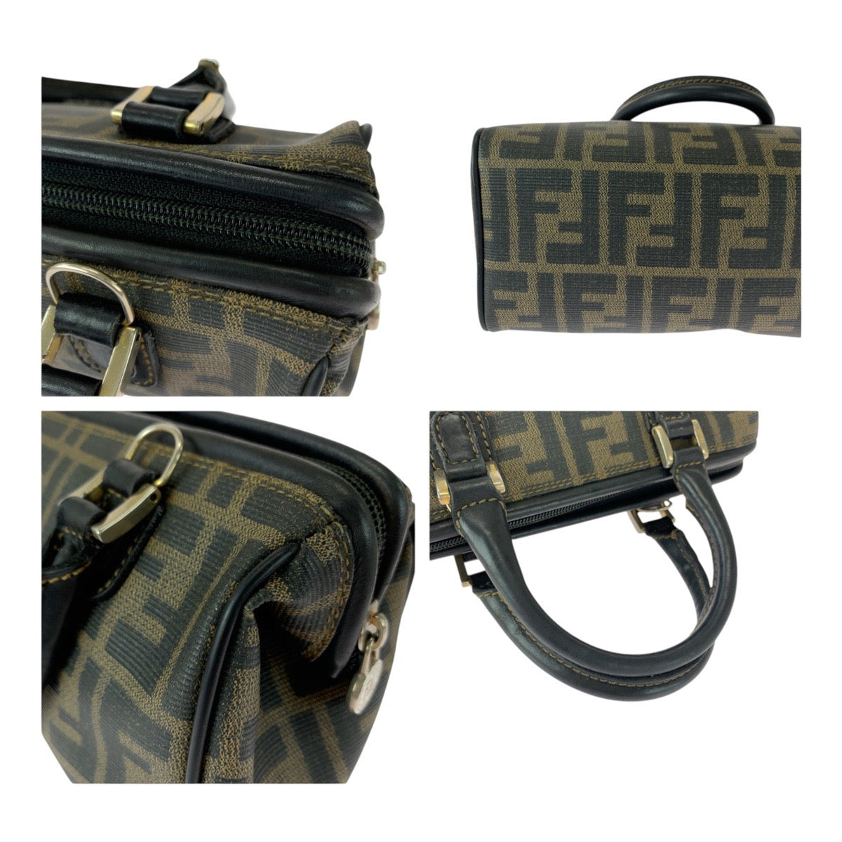 20472
FENDI Vintage Zucca Pattern Brown Gold Hardware PVC Shoulder Bag Handbag 2-Way Women's ABP50