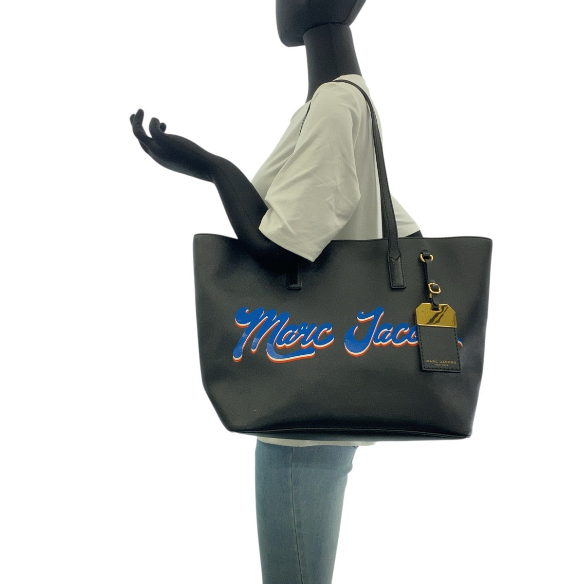 20475
MARC JACOBS Black Gold Hardware PVC M0014152001 Tote Bag Shoulder Bag Ladies A21