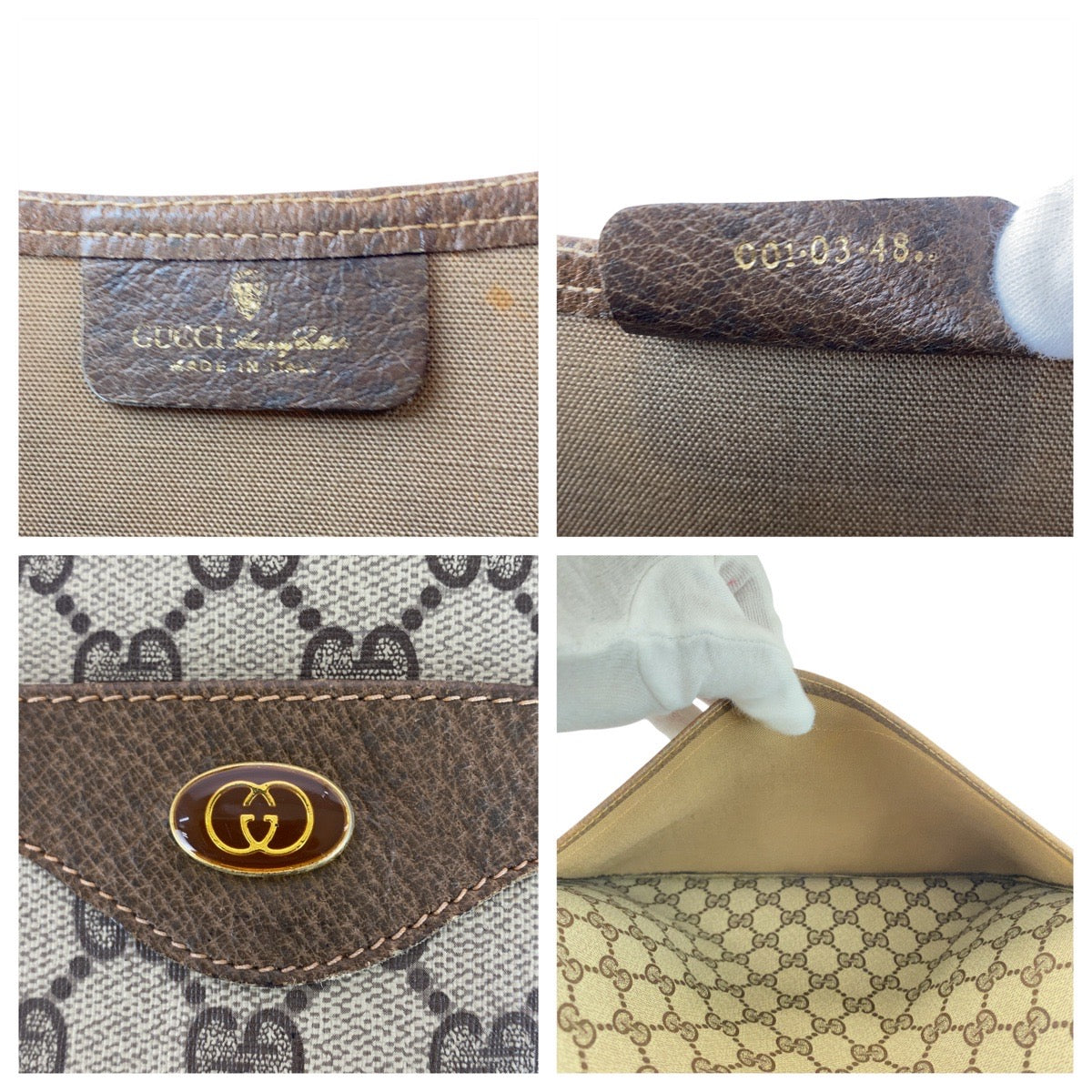 20476
GUCCI Vintage Sherry Line Beige Brown GG Supreme Canvas 001 03 48 Tote Bag Shoulder Bag Ladies ABP28
