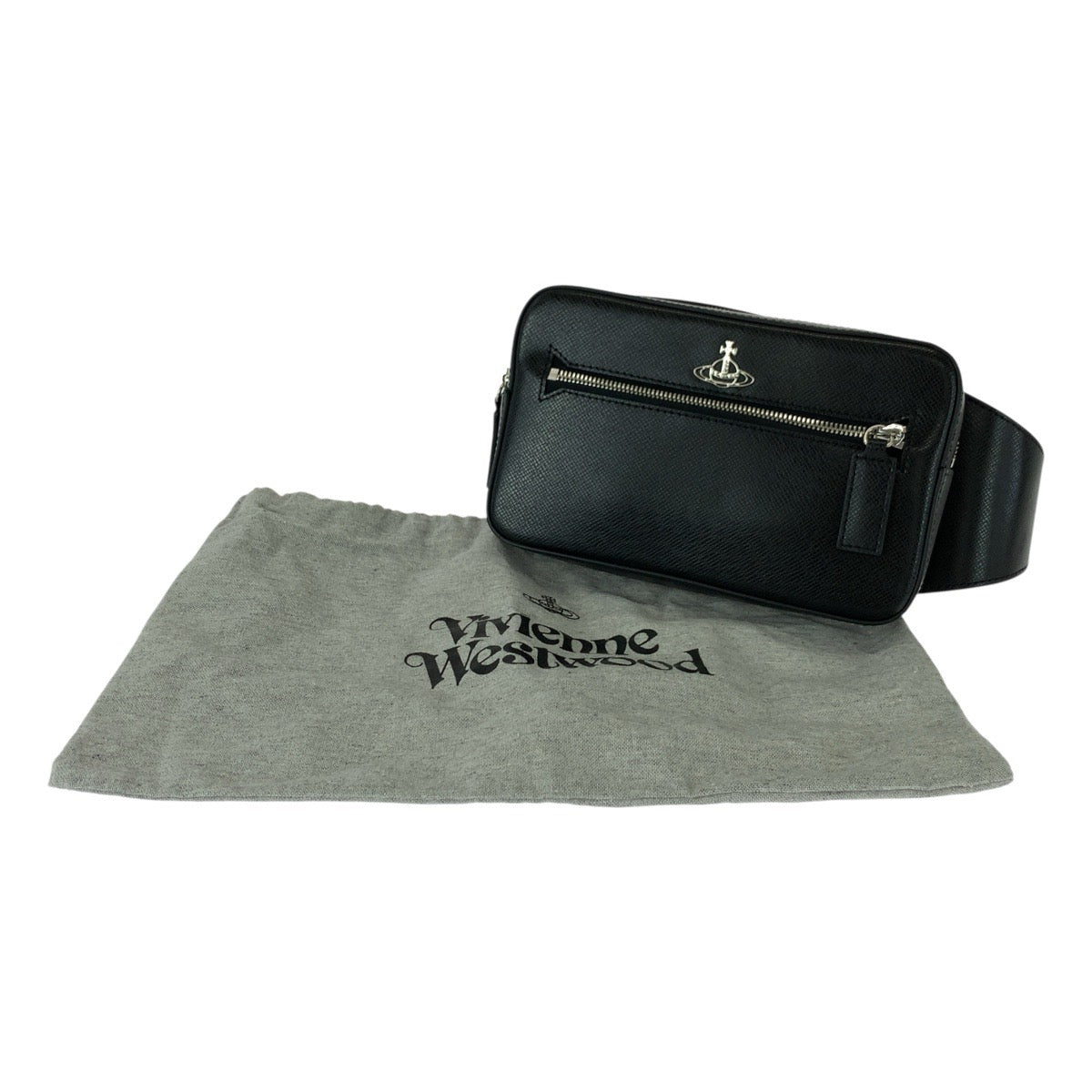 20478
Vivienne Westwood ヴィヴィアンウエストウッド ブラック 黒 シルバー金具 レザー ウエストバッグ バムバッグ レディース A32