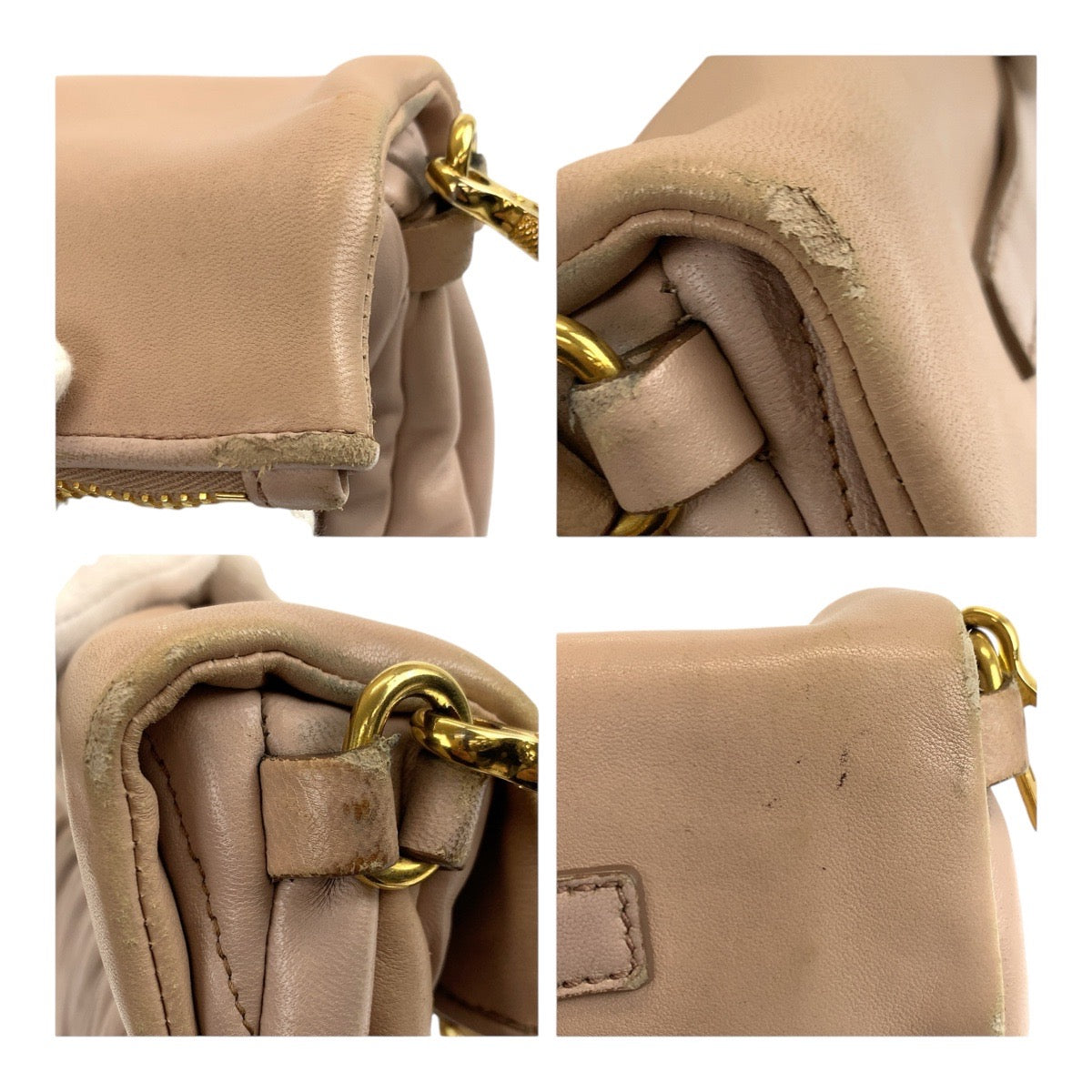 20482
MIUMIU ミュウミュウ マテラッセ ピンク ゴールド金具 レザー RP0363 ショルダーバッグ クラッチバッグ レディース AB30