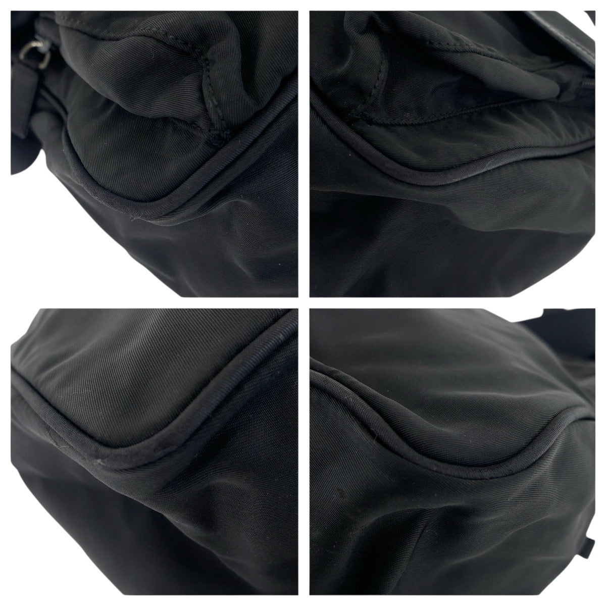 20483
PRADA プラダ テスート 三角ロゴプレート ブラック 黒 シルバー金具 ナイロン / レザー ショルダーバッグ メッセンジャーバッグ レディース AB32