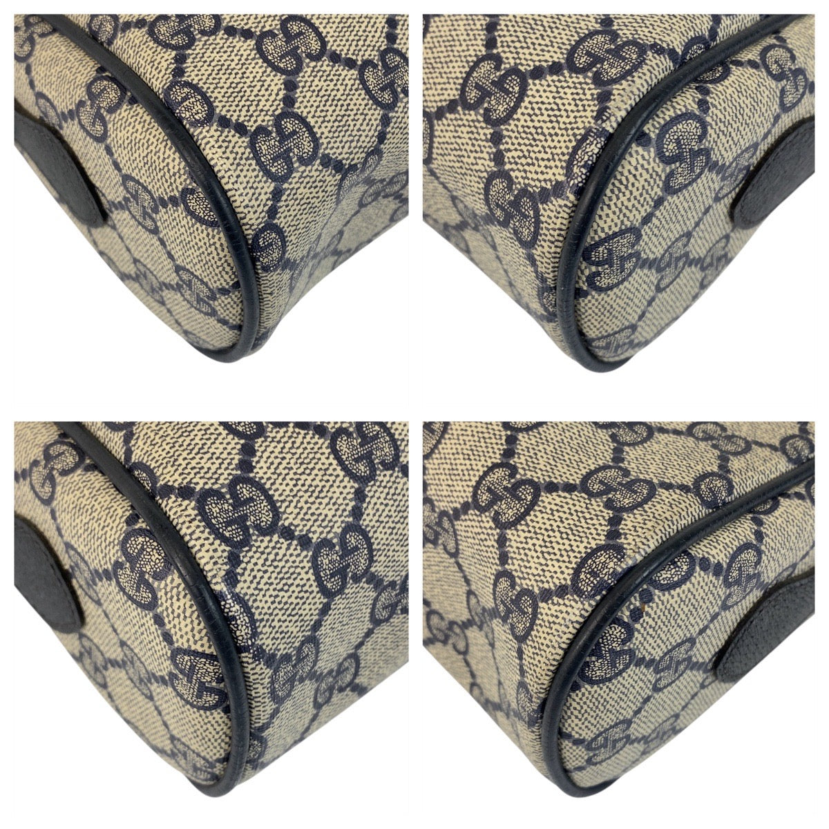 20484
GUCCI グッチ ヴィンテージ シェリーライン オールドグッチ グレー ネイビー ゴールド金具 GGスプリームキャンバス / レザー 119 02 088 ショルダーバッグ ポシェット レディース AB36
