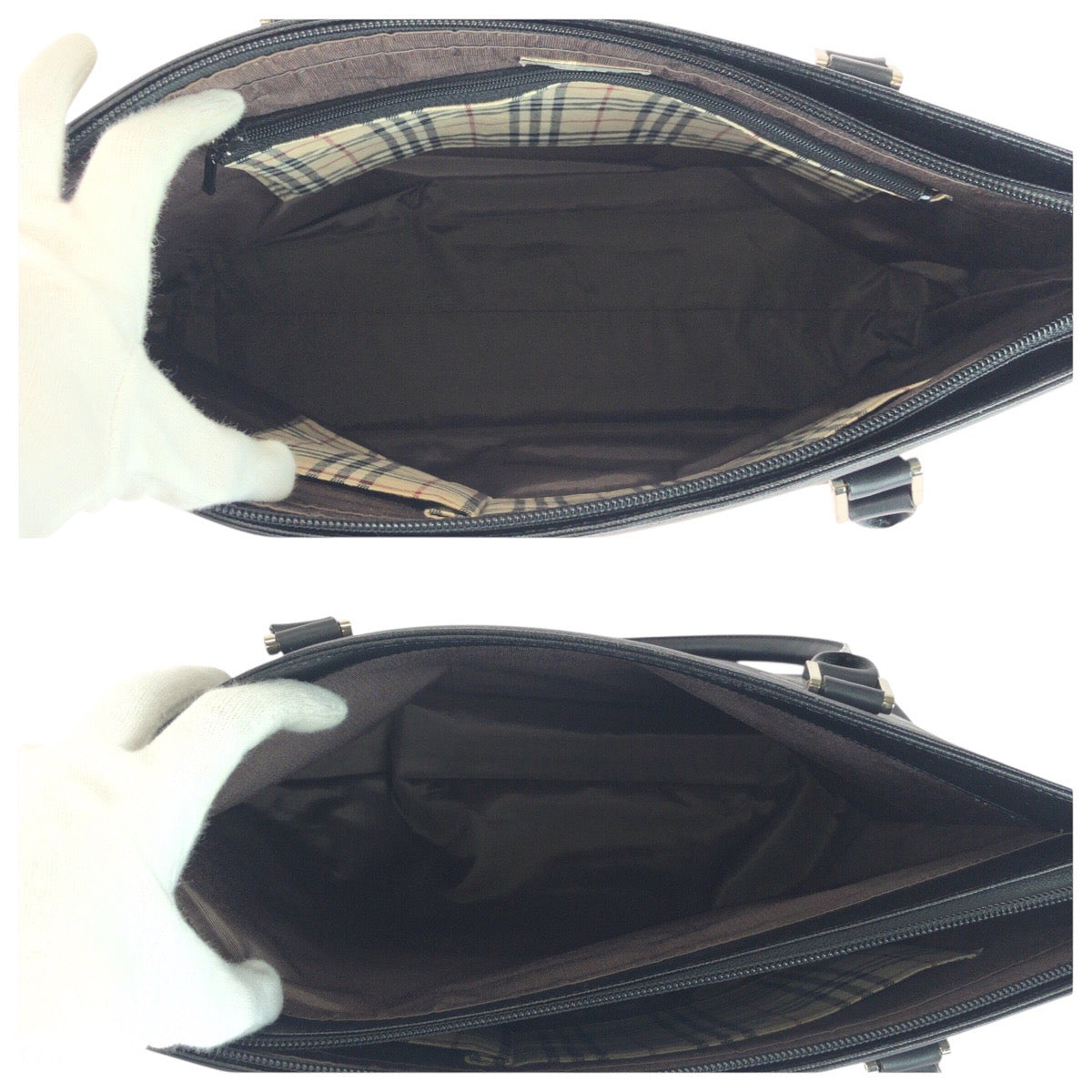 20485
BURBERRY バーバリー ノバチェック ブラック 黒 シルバー金具 トートバッグ ショルダーバッグ レディース ABP28