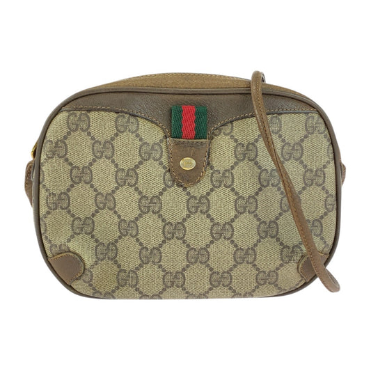20486
GUCCI グッチ ヴィンテージ シェリーライン ベージュ ブラウン GGスプリームキャンバス / レザー 89 02 066 ショルダーバッグ ポシェット レディース AB26