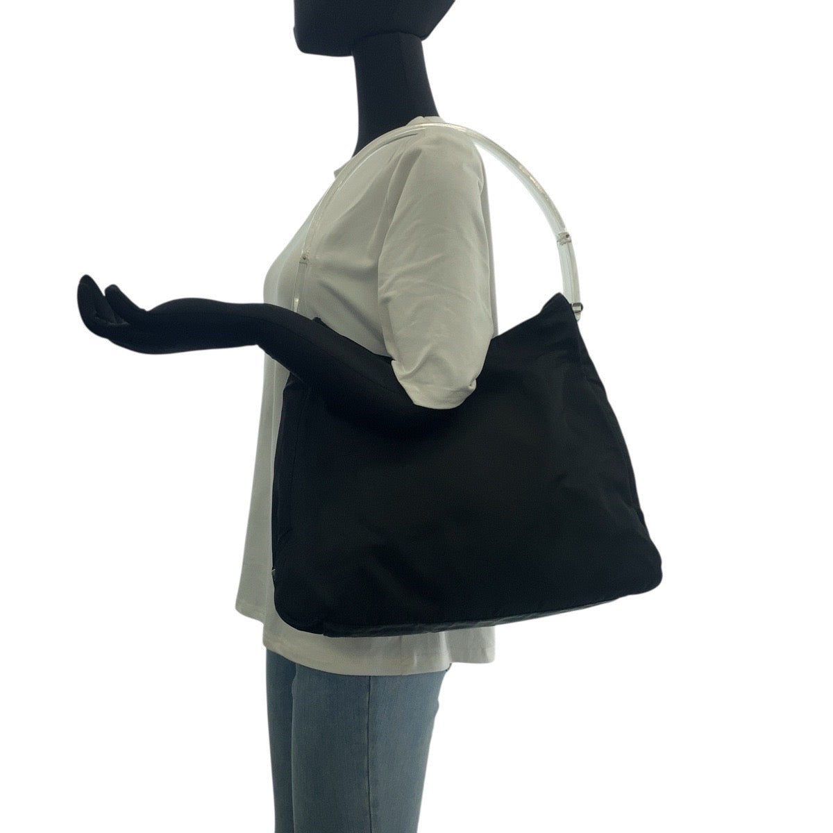 20487
PRADA プラダ テスート 三角ロゴプレート ブラック 黒 ナイロン / プラスチック ショルダーバッグ レディース ABP30