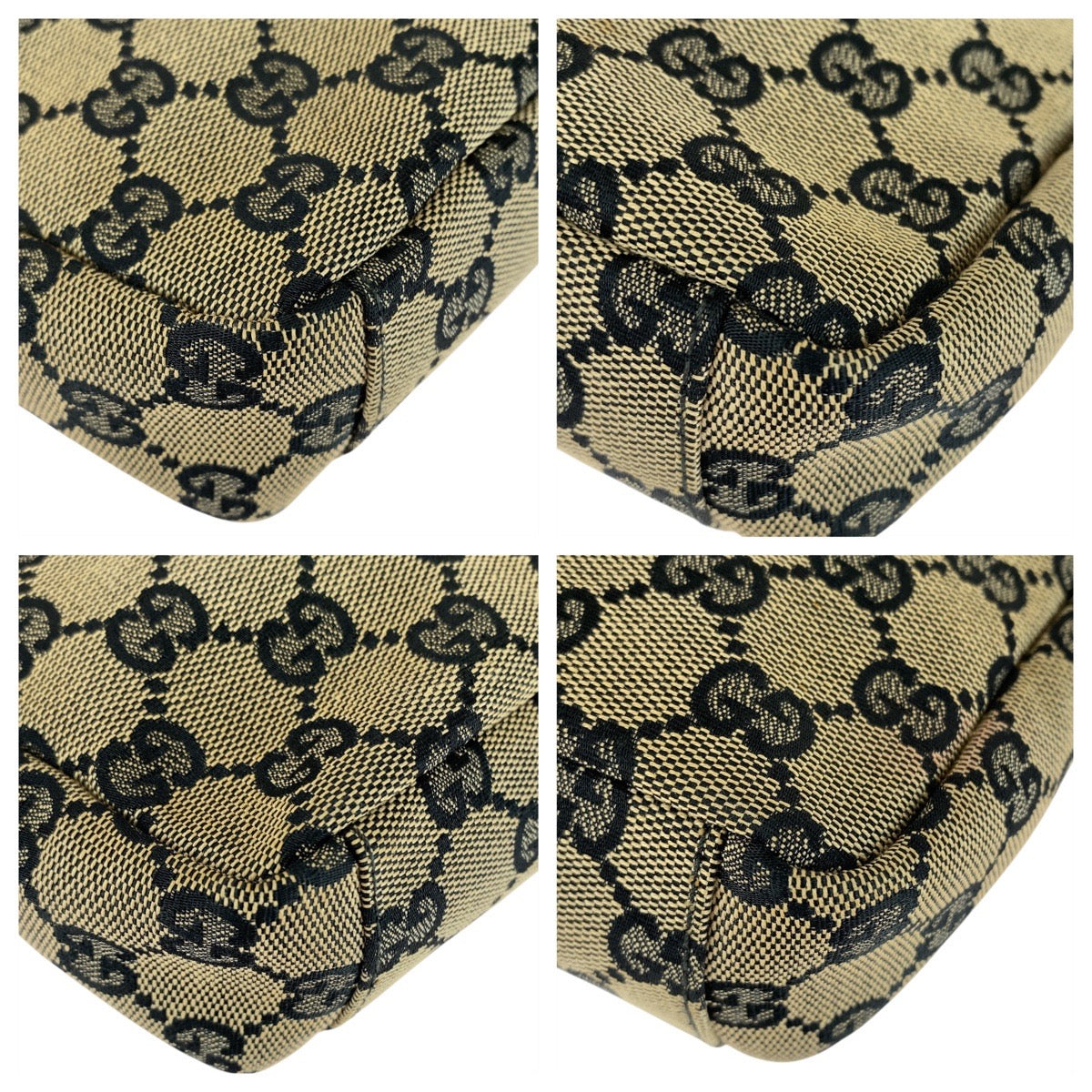 20488
GUCCI Beige Black Gold Hardware GG Canvas 019 0433 Shoulder Bag Pochette Ladies ABP36