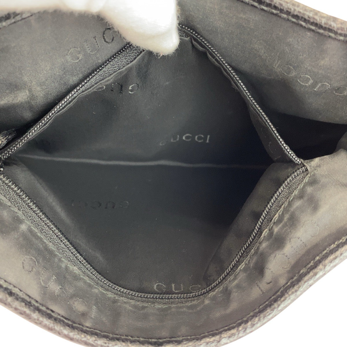 20489
GUCCI Jackie Line Beige Black Silver Hardware Canvas / Leather 001 3735 Shoulder Bag Ladies ABP42