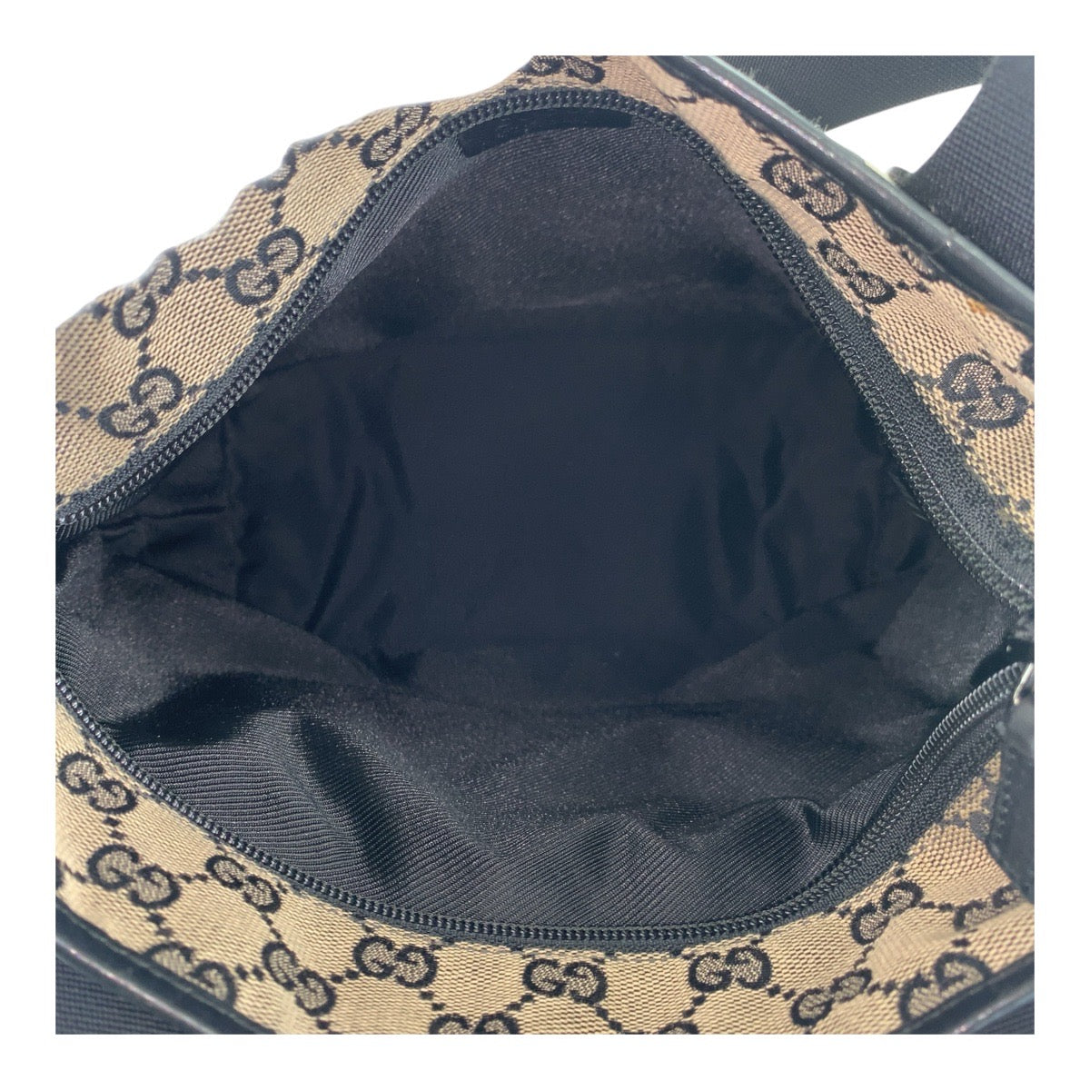 20495
GUCCI GG Canvas Beige Black Brown GG Canvas / Leather 019 0402 Tote Bag Shoulder Bag Ladies AB28
