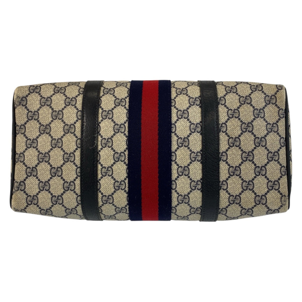 20496
GUCCI Vintage Sherry Line Gray Navy Gold Hardware GG Supreme Canvas / Leather 24 02 007 Handbag Boston Bag Ladies AB30