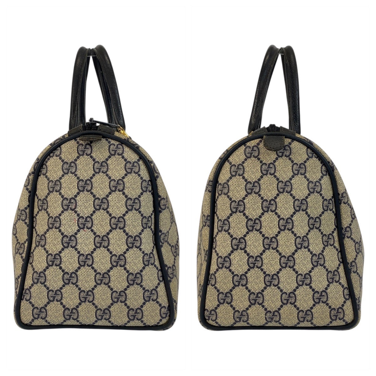 20496
GUCCI Vintage Sherry Line Gray Navy Gold Hardware GG Supreme Canvas / Leather 24 02 007 Handbag Boston Bag Ladies AB30