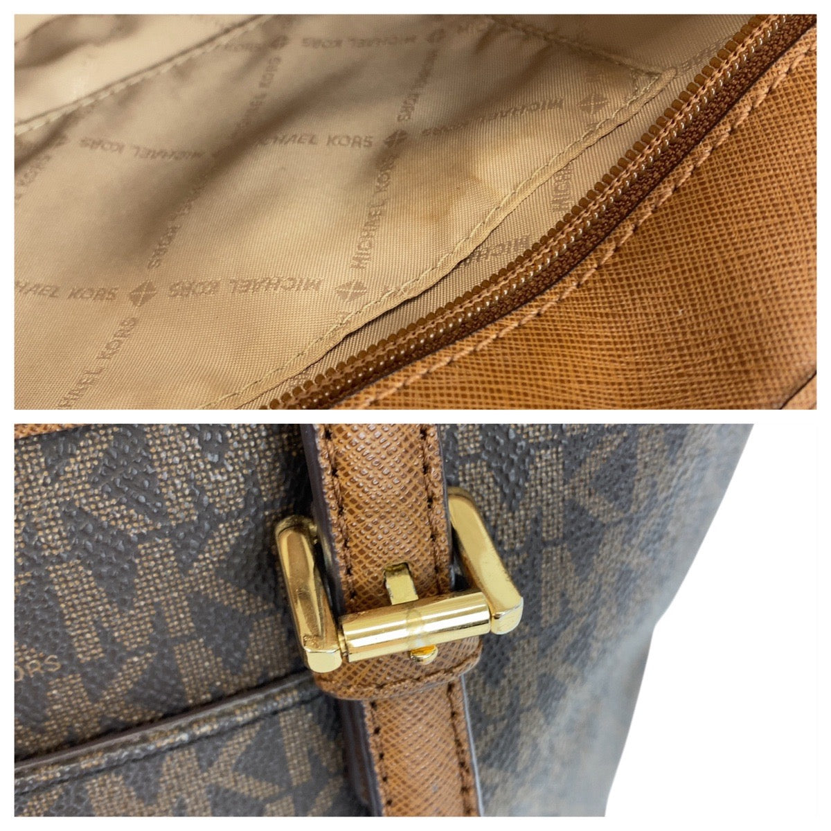 20500
Michael Kors マイケルコース MKシグネチャー ブラウン ゴールド金具 PVC 35T9GTVTOB トートバッグ ハンドバッグ レディース ABP10