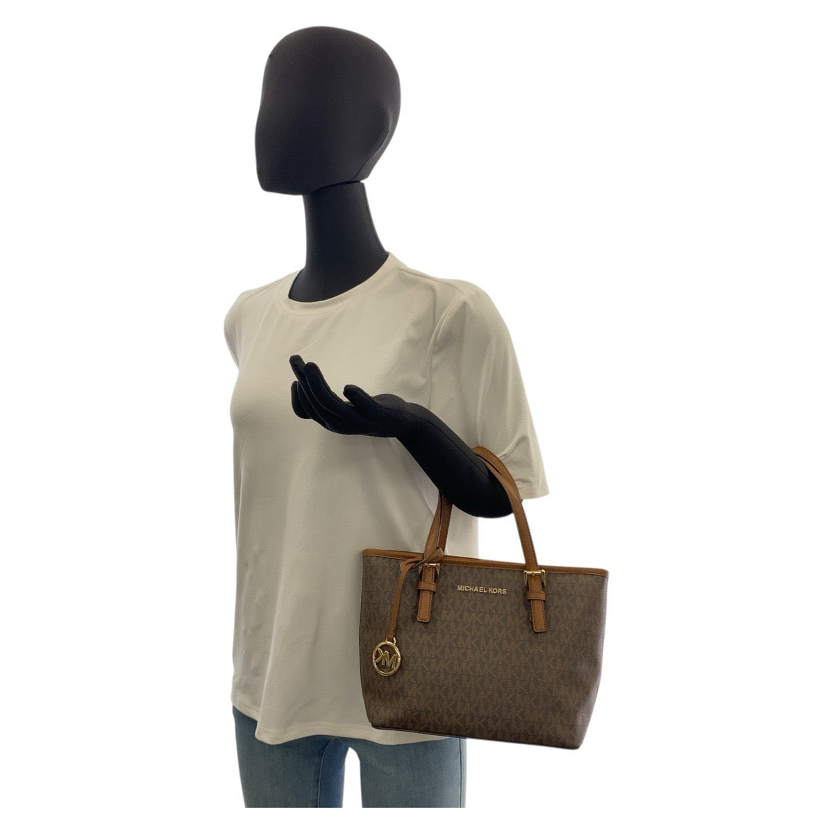 20500
Michael Kors マイケルコース MKシグネチャー ブラウン ゴールド金具 PVC 35T9GTVTOB トートバッグ ハンドバッグ レディース ABP10