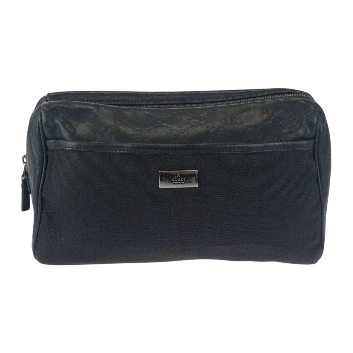 20501
GUCCI Guccissima Black Silver Hardware Leather / Canvas 162792 Clutch Bag Second Bag Men's ABP21