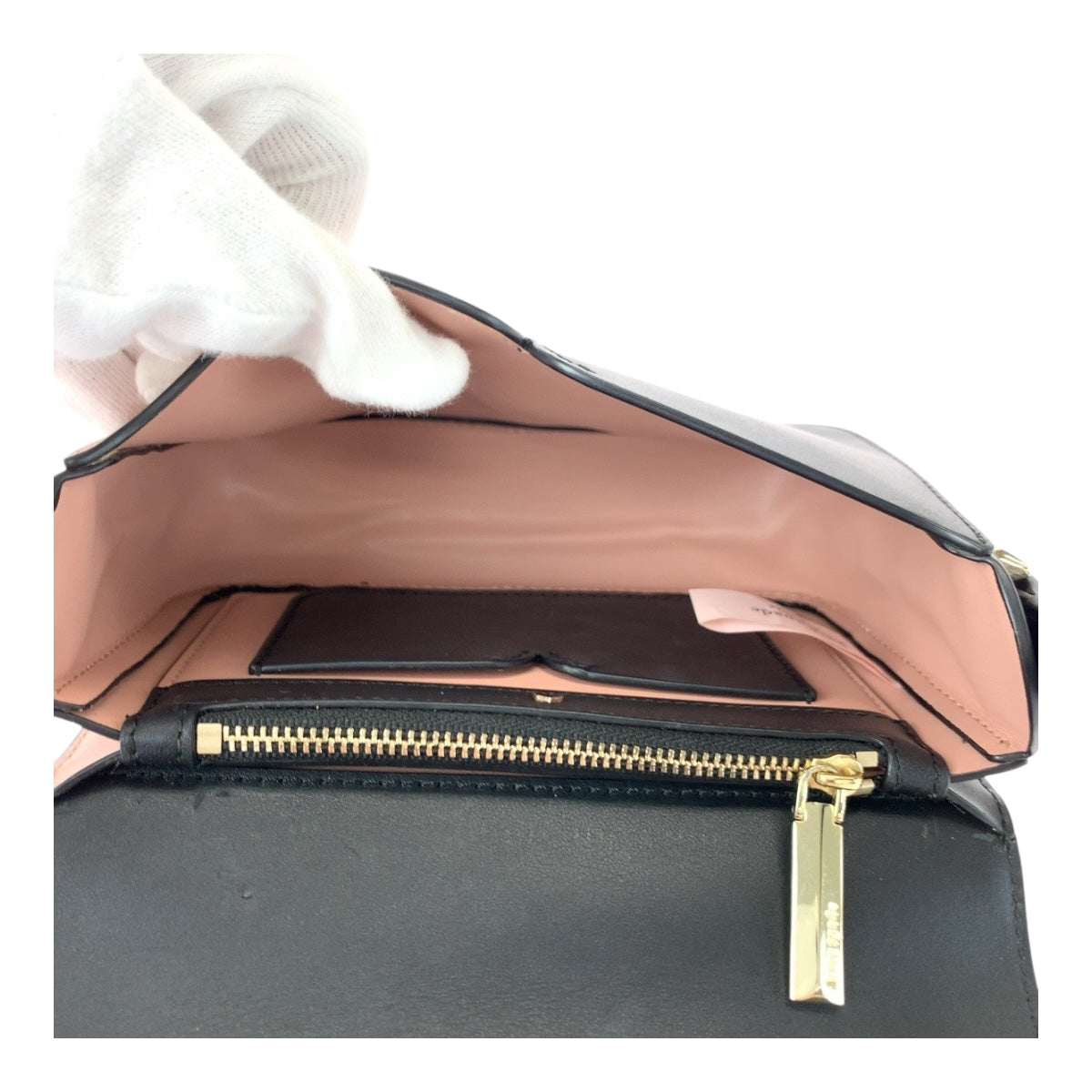 20507
Kate Spade ケイトスペード ニコラ ピンク ブラック ゴールド金具 レザー ショルダーバッグ ポシェット レディース ABP12