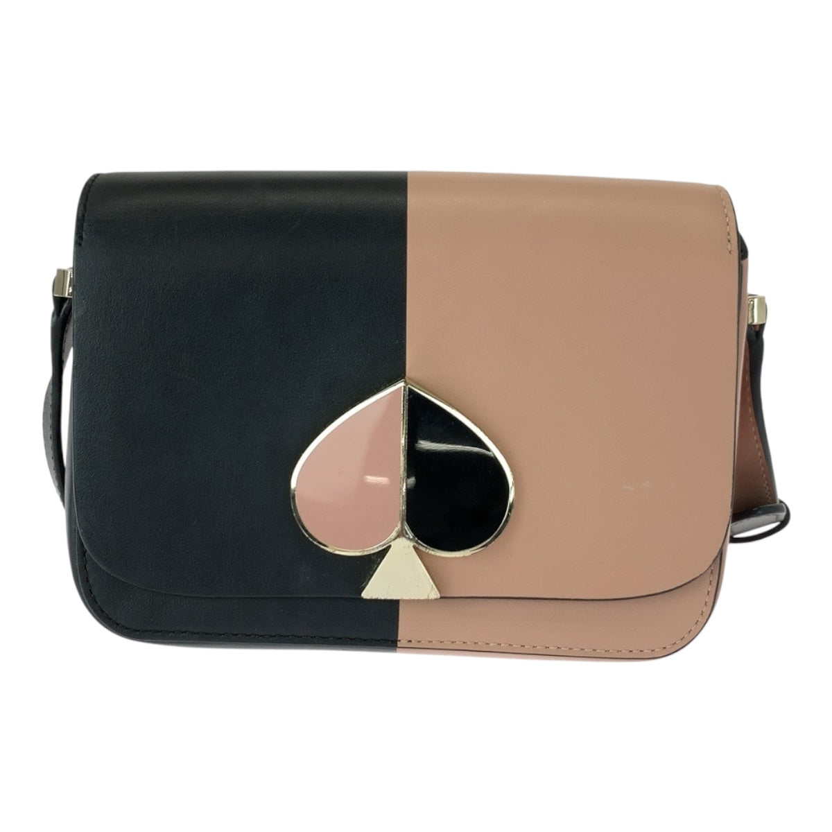 20507
Kate Spade ケイトスペード ニコラ ピンク ブラック ゴールド金具 レザー ショルダーバッグ ポシェット レディース ABP12