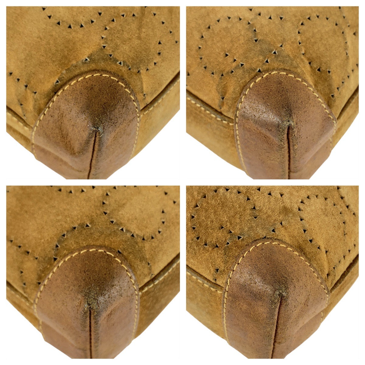 20510
GUCCI Vintage Brown Beige Gold Hardware Suede / Leather 004 113 0367 Clutch Bag Second Bag Men's AB16