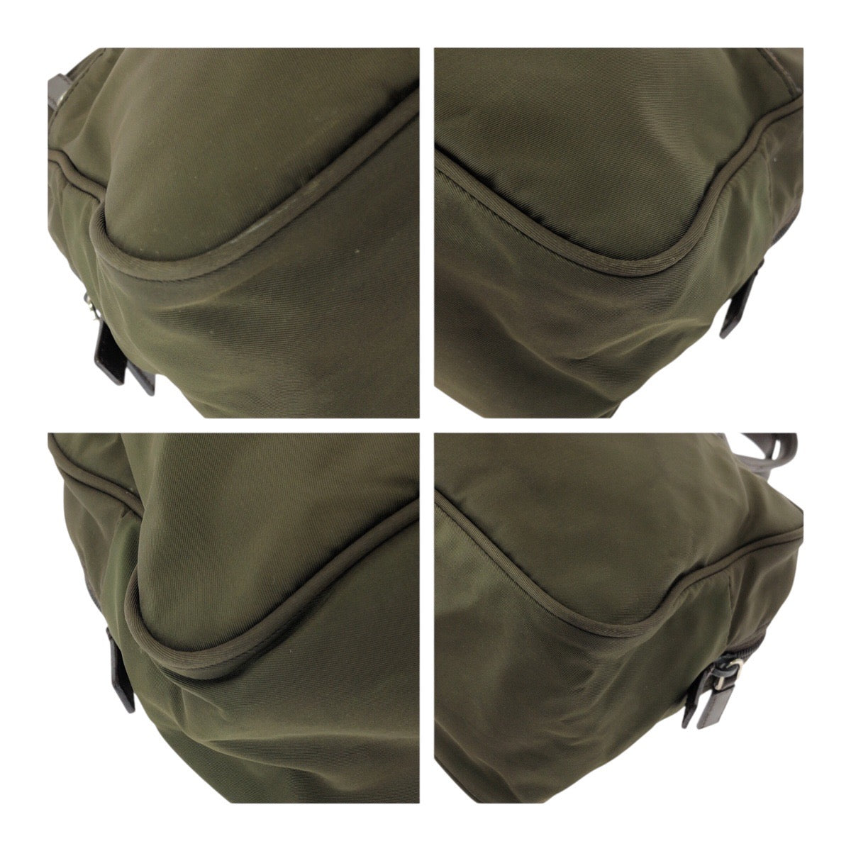 20511
PRADA プラダ テスート 三角ロゴプレート カーキ ブラウン シルバー金具 ナイロン / レザー トートバッグ ミニボストンバッグ レディース B12