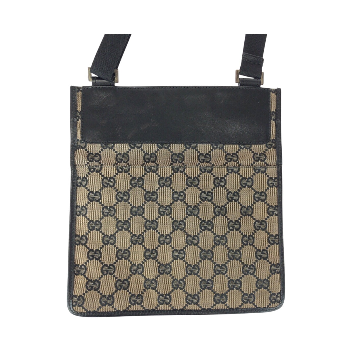 20513
GUCCI Beige Grey Silver Hardware GG Canvas / Leather 019 0348 Shoulder Bag Pouch Ladies AB24