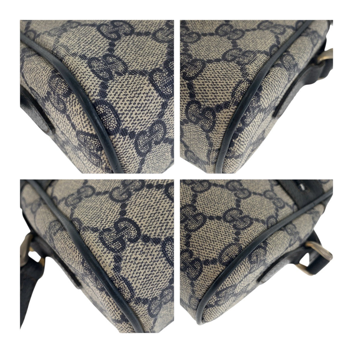20516
GUCCI Sherry Line Old Gucci Navy Gold Hardware PVC / Leather 68 001 3654 Shoulder Bag Ladies AB28