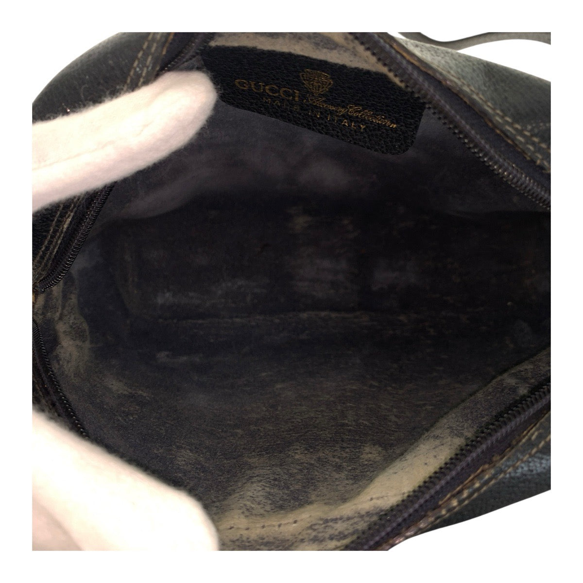 20516
GUCCI Sherry Line Old Gucci Navy Gold Hardware PVC / Leather 68 001 3654 Shoulder Bag Ladies AB28