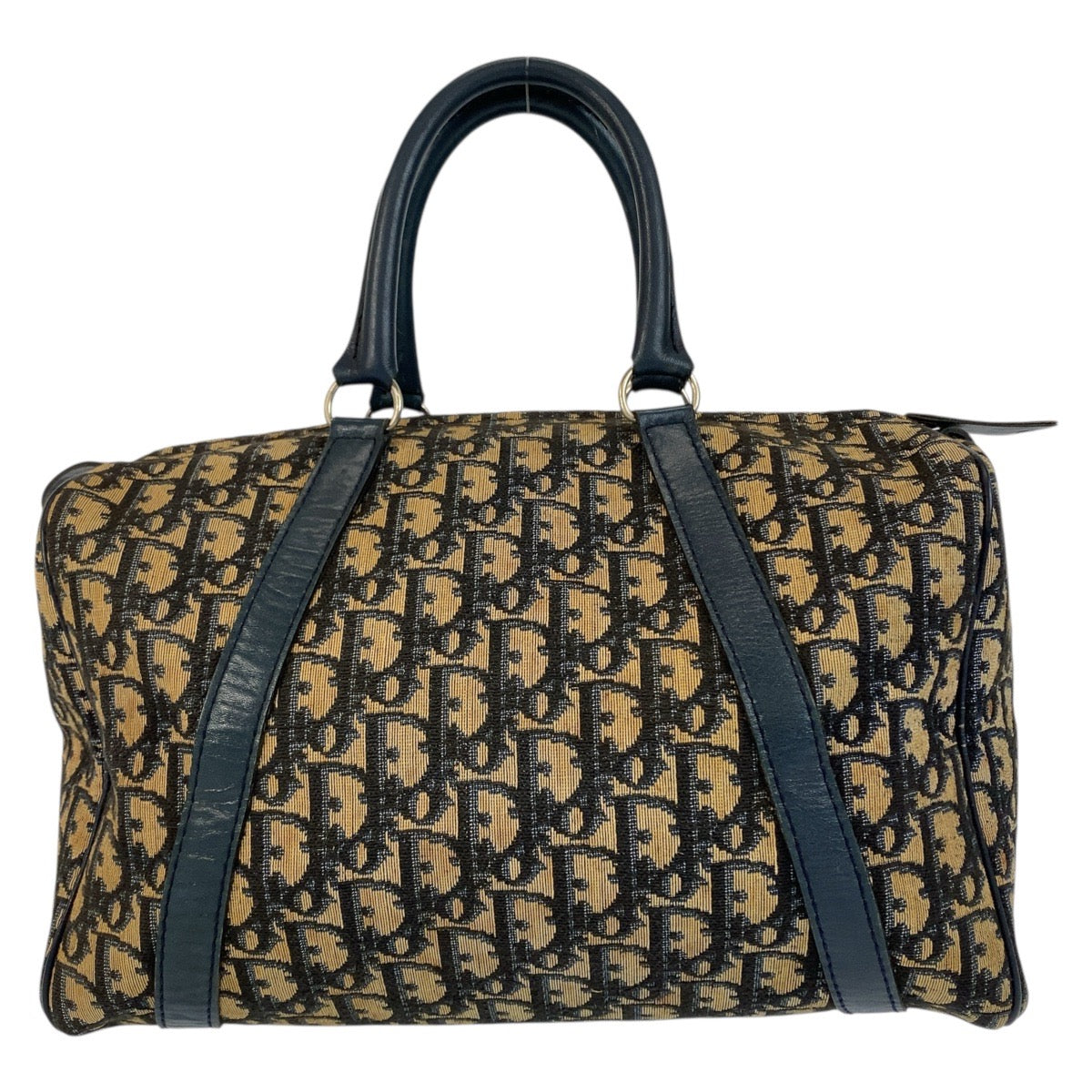 20518
Christian Dior クリスチャンディオール ヴィンテージ トロッター ネイビー ベージュ シルバー金具 キャンバス / レザー ハンドバッグ ボストンバッグ レディース AB32