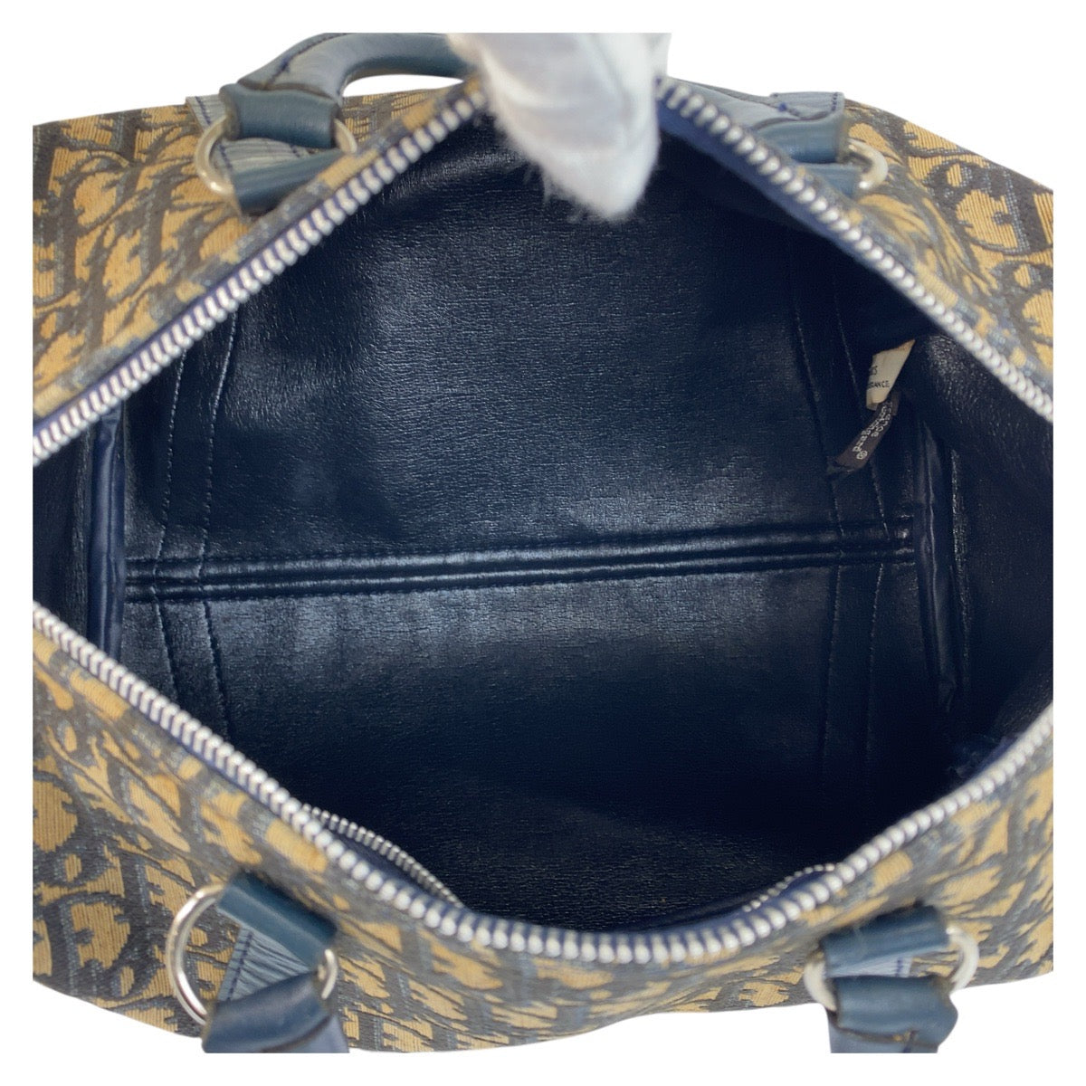 20518
Christian Dior クリスチャンディオール ヴィンテージ トロッター ネイビー ベージュ シルバー金具 キャンバス / レザー ハンドバッグ ボストンバッグ レディース AB32