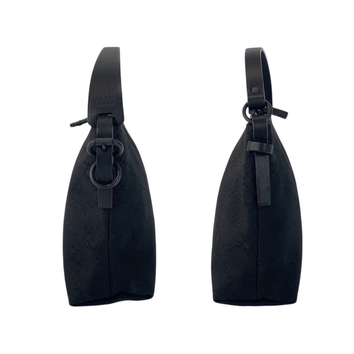 20519
GUCCI Black GG Canvas / Leather 101634 Handbag Accessory Pouch Women's A35