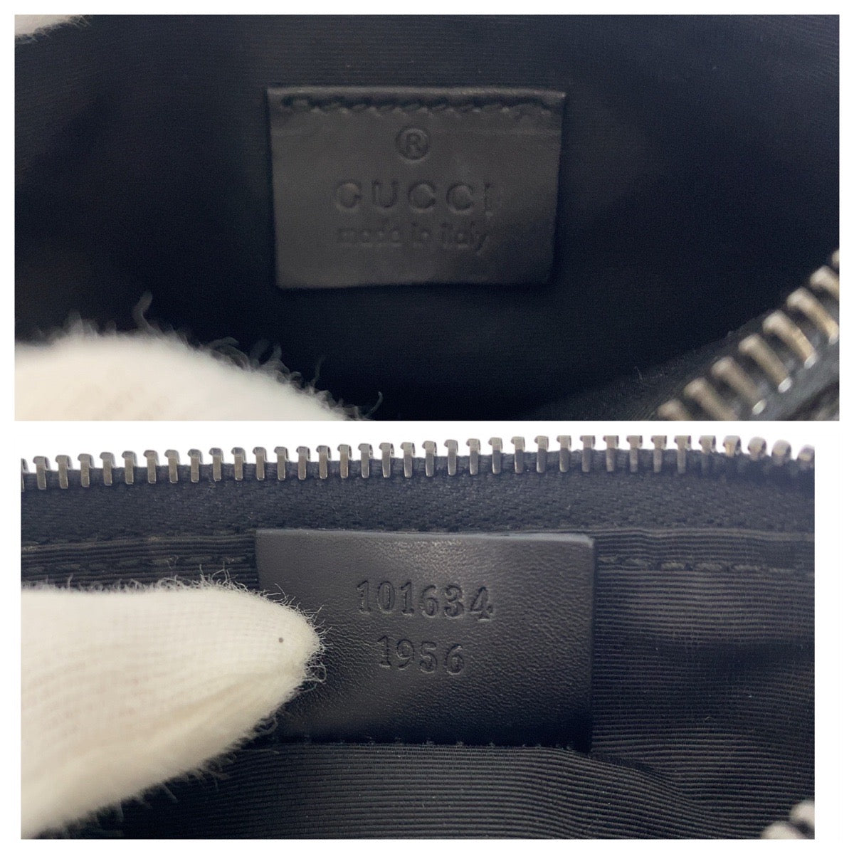 20519
GUCCI Black GG Canvas / Leather 101634 Handbag Accessory Pouch Women's A35