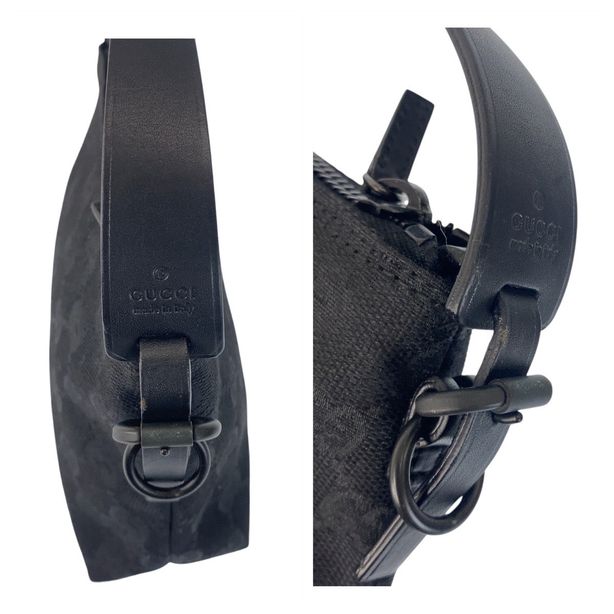20519
GUCCI Black GG Canvas / Leather 101634 Handbag Accessory Pouch Women's A35