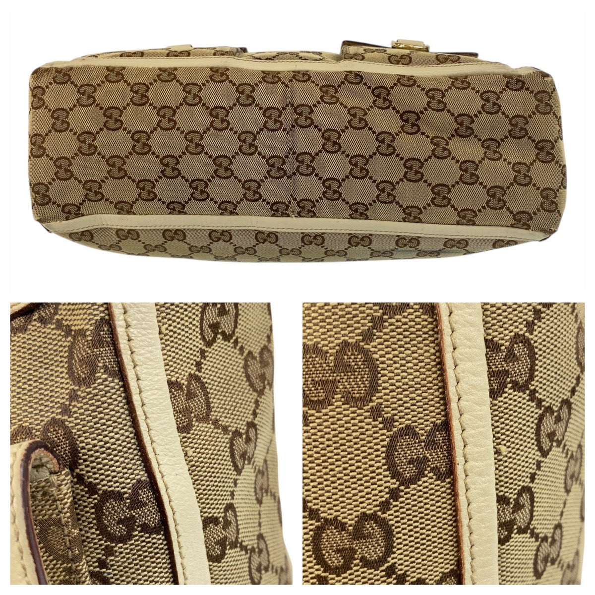 20520
GUCCI Abbey Beige Ivory Gold Hardware GG Canvas / Leather 146247 Tote Bag Shoulder Bag Ladies AB14