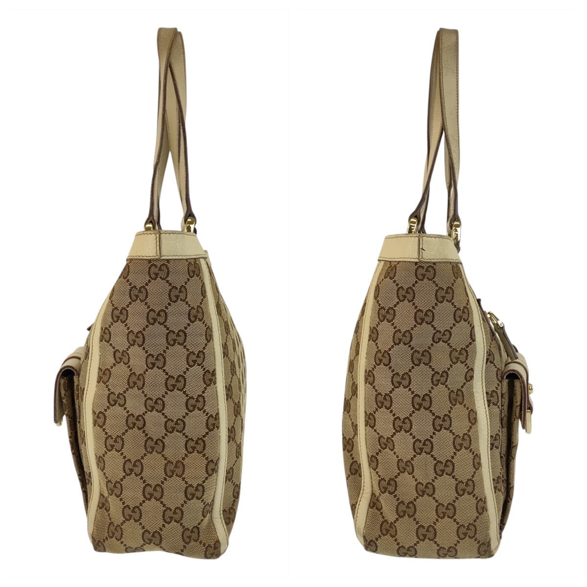 20520
GUCCI Abbey Beige Ivory Gold Hardware GG Canvas / Leather 146247 Tote Bag Shoulder Bag Ladies AB14
